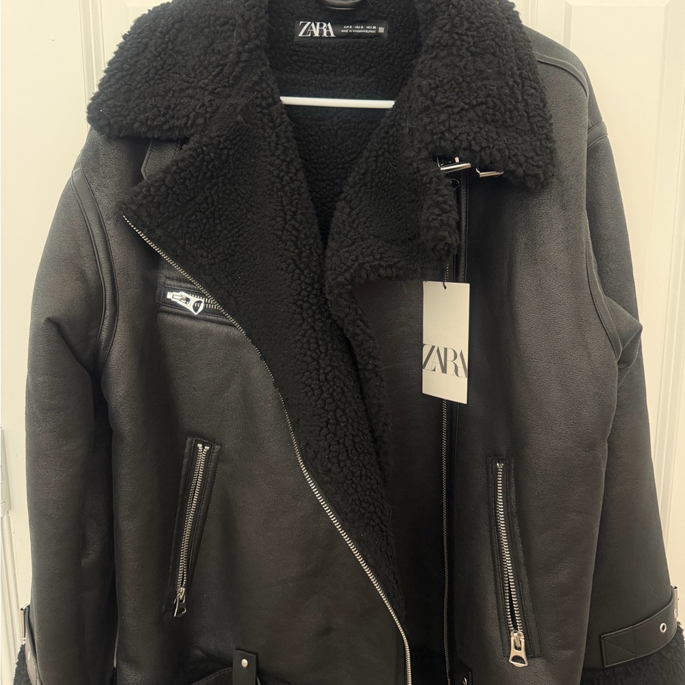 Zara Black Textured Jacket New With Tags - S